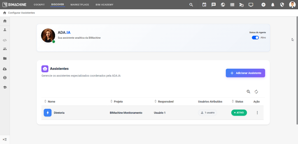 Assistente de inteligência artificial treinado com seus dados específicos.